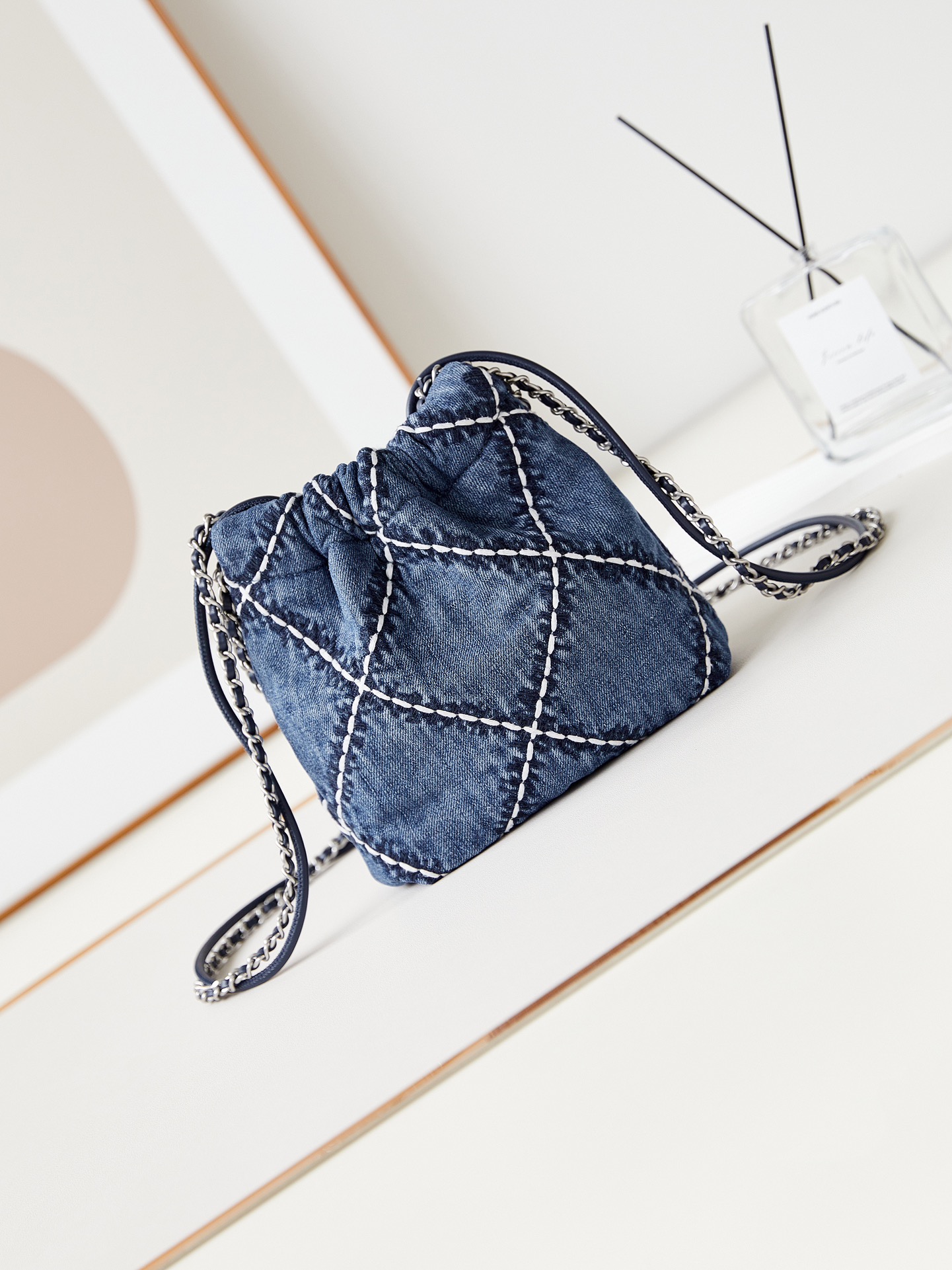 bagsaaa ch**el 22 mini handbag blue De*1m as3980 - 20 × 19 × 6 cm