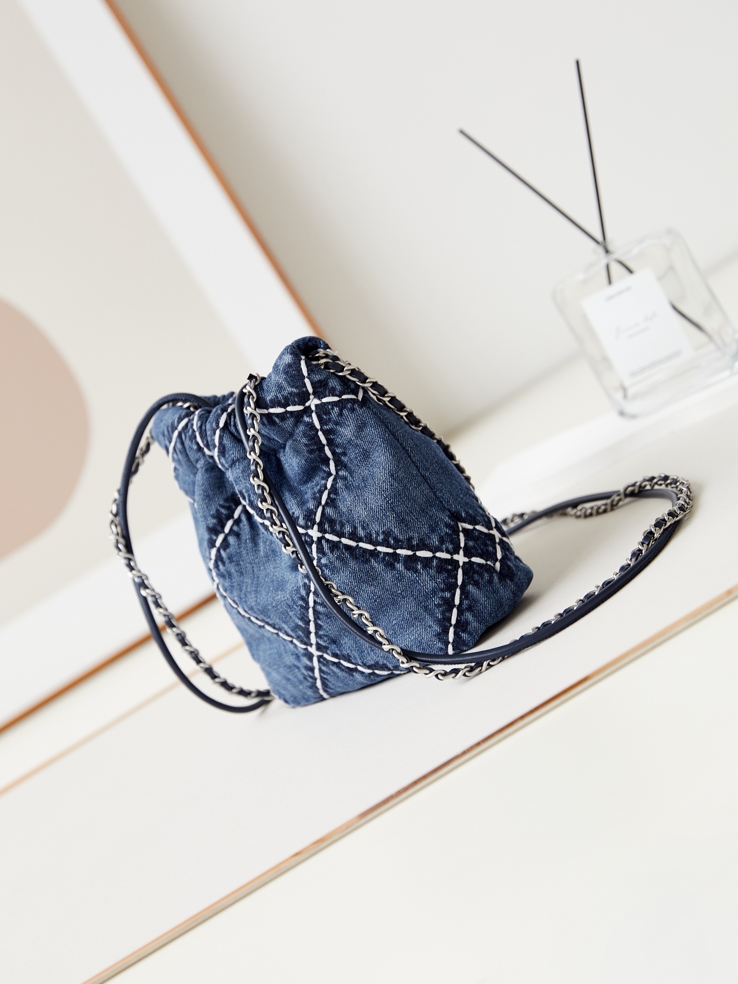 bagsaaa ch**el 22 mini handbag blue De*1m as3980 - 20 × 19 × 6 cm